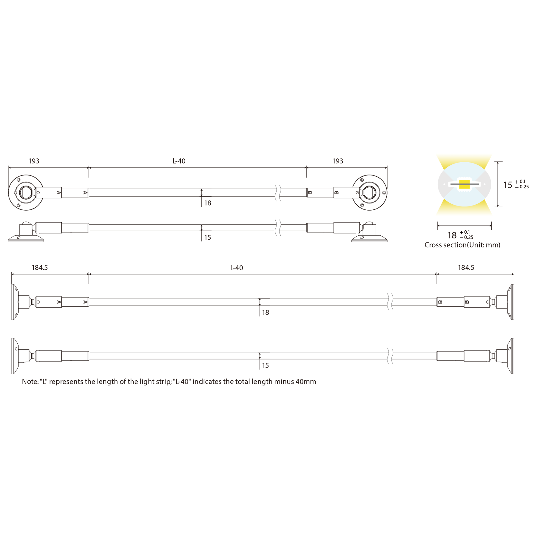 Uneon USN-D1815-W40-24V-10W - Skyline Силіконова неонова стрічка двоспрямованого освітлення - Зображення 5