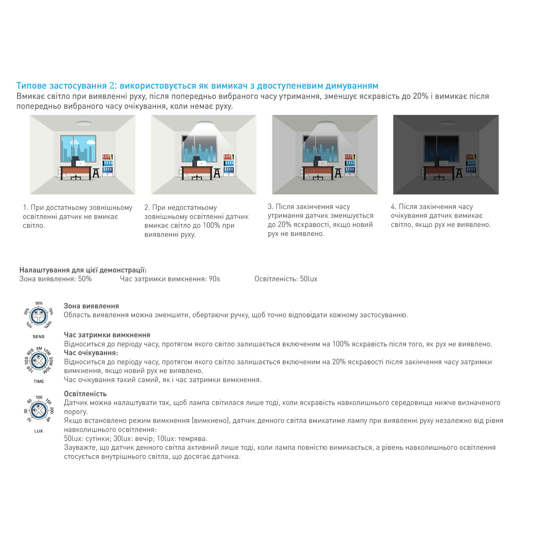 Usmart Sensor Microwave UMR (RF+Dim+DC 9-24V) Мікрохвильовий датчик руху та освітленості - Зображення 4