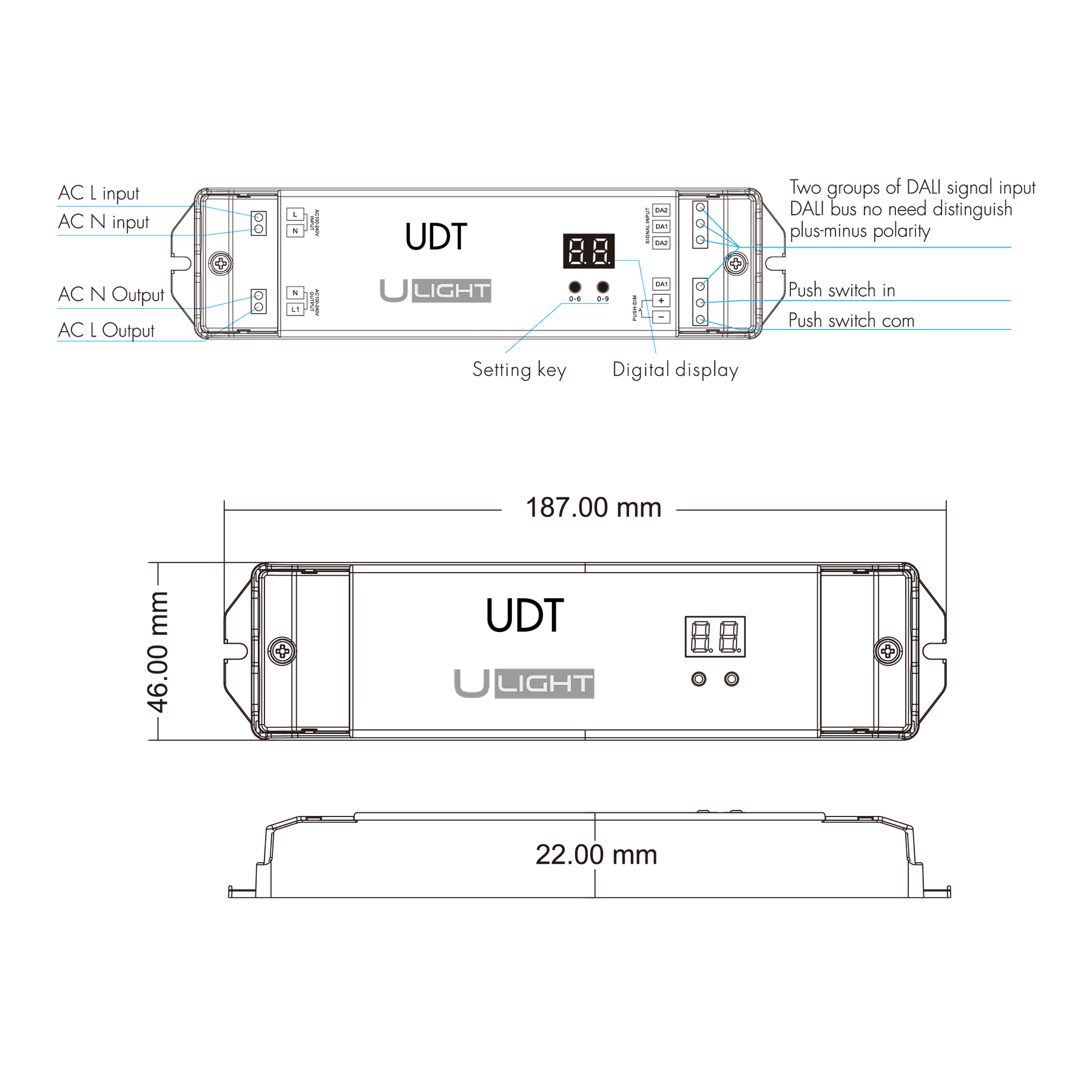 Usmart TRIAC/MOSFET UDT DALI диммер 230В - Зображення 4