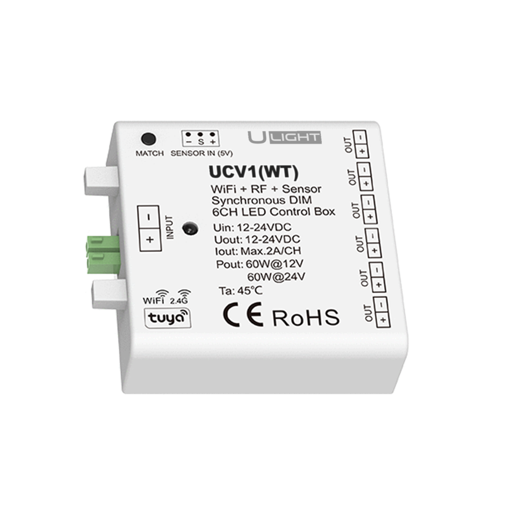 Usmart UCV1(WT) Блок управління світлодіодами Wi-Fi+RF+Sensor - Зображення 3