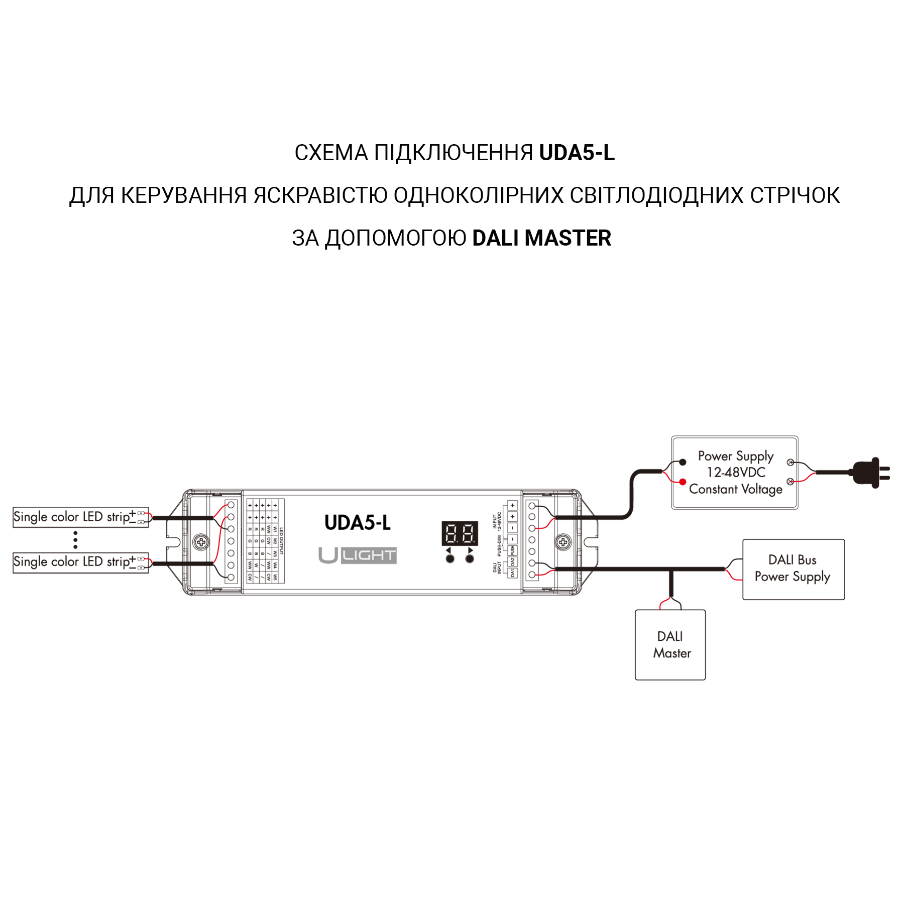 Usmart UDA5-L Багатофункціональний 1/5 адресний димер DALI - Зображення 5