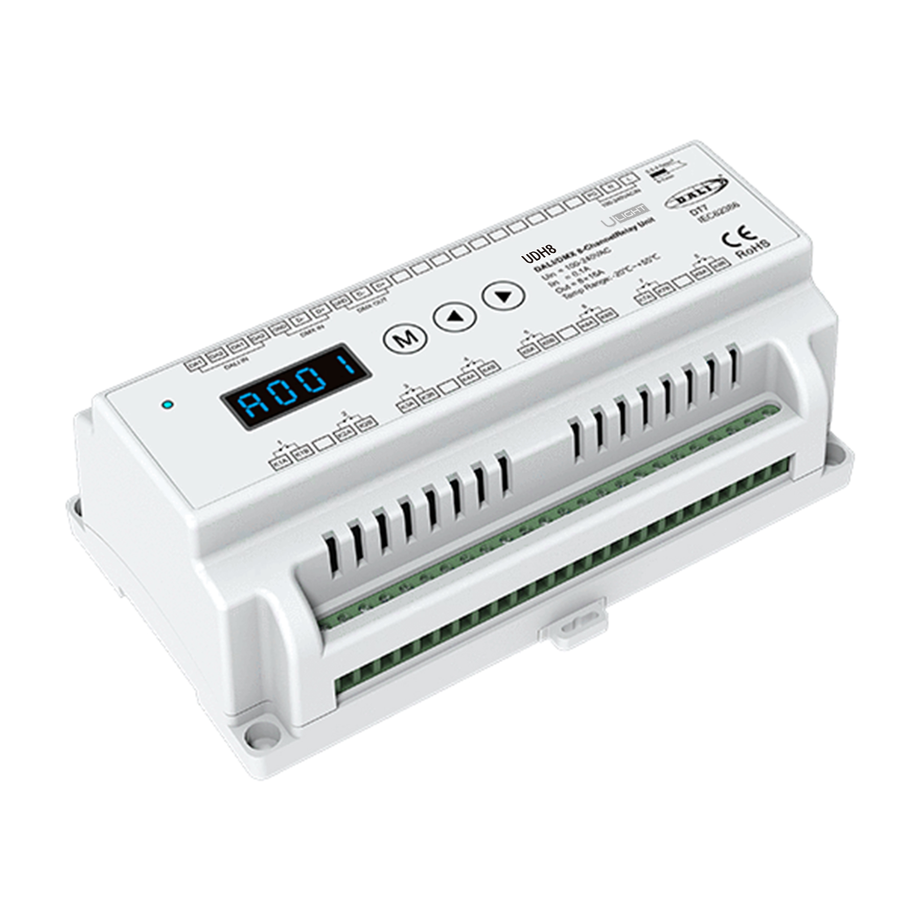 USMART UDH8 Релейний модуль (вимикач) DALI/DMX512/ручний режим