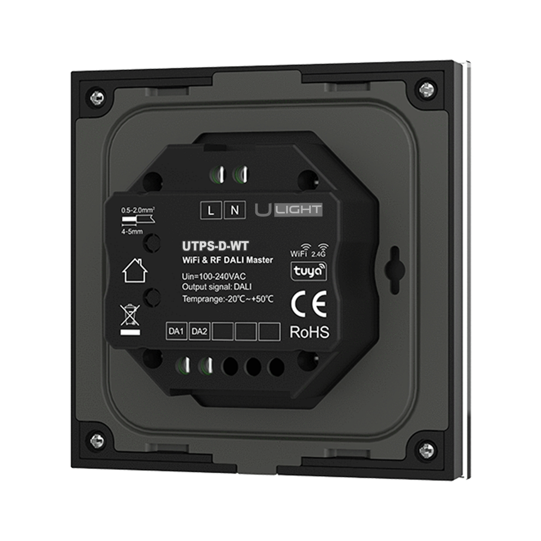 Usmart UTPS-D-WT (black) Сенсорна панель Wi-Fi та RF DALI Master (чорна) - Зображення 3