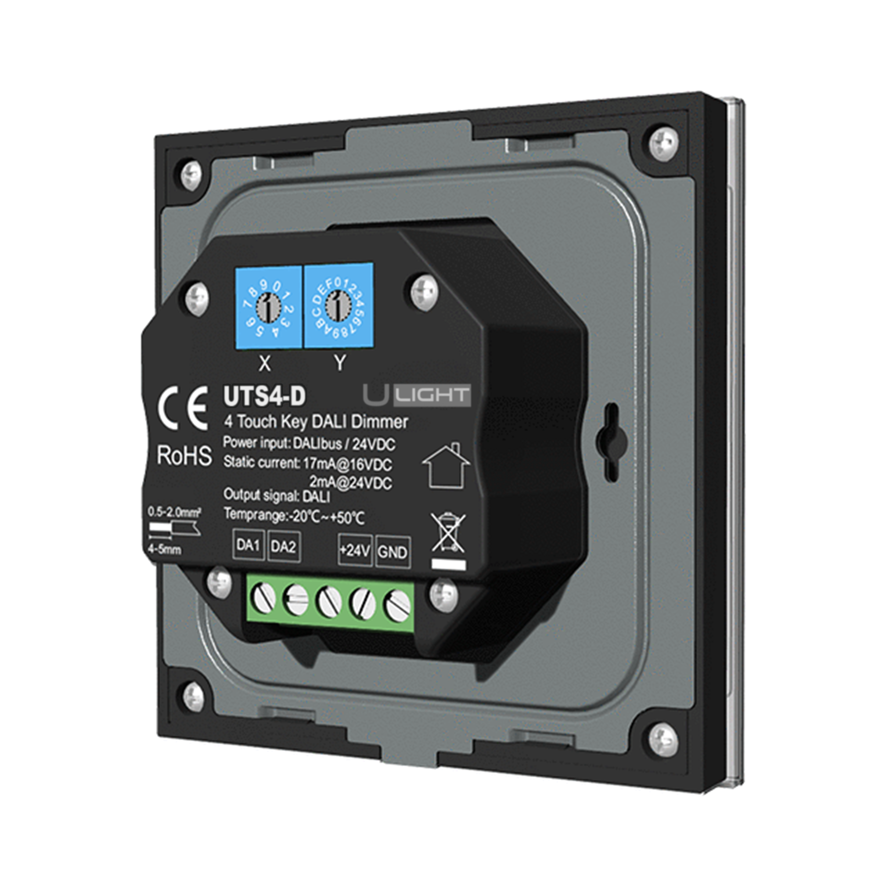 Usmart UTS4-D (black) Панель керування димерами DIM DALI Master 1/4 адреси - Зображення 3