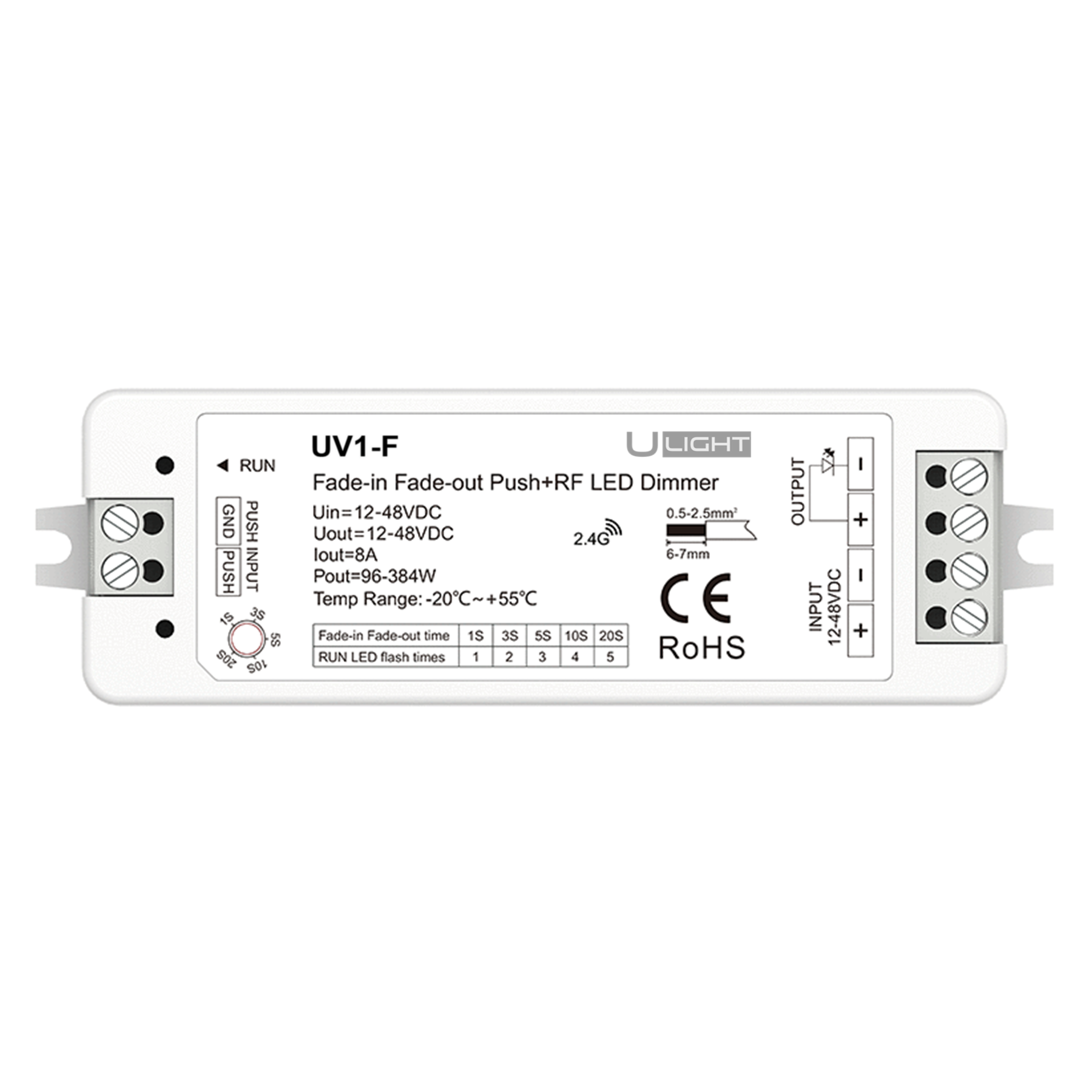 Usmart UV1-F - Димер управління одноколірною світлодіодною стрічкою по ШІМ - Зображення 3