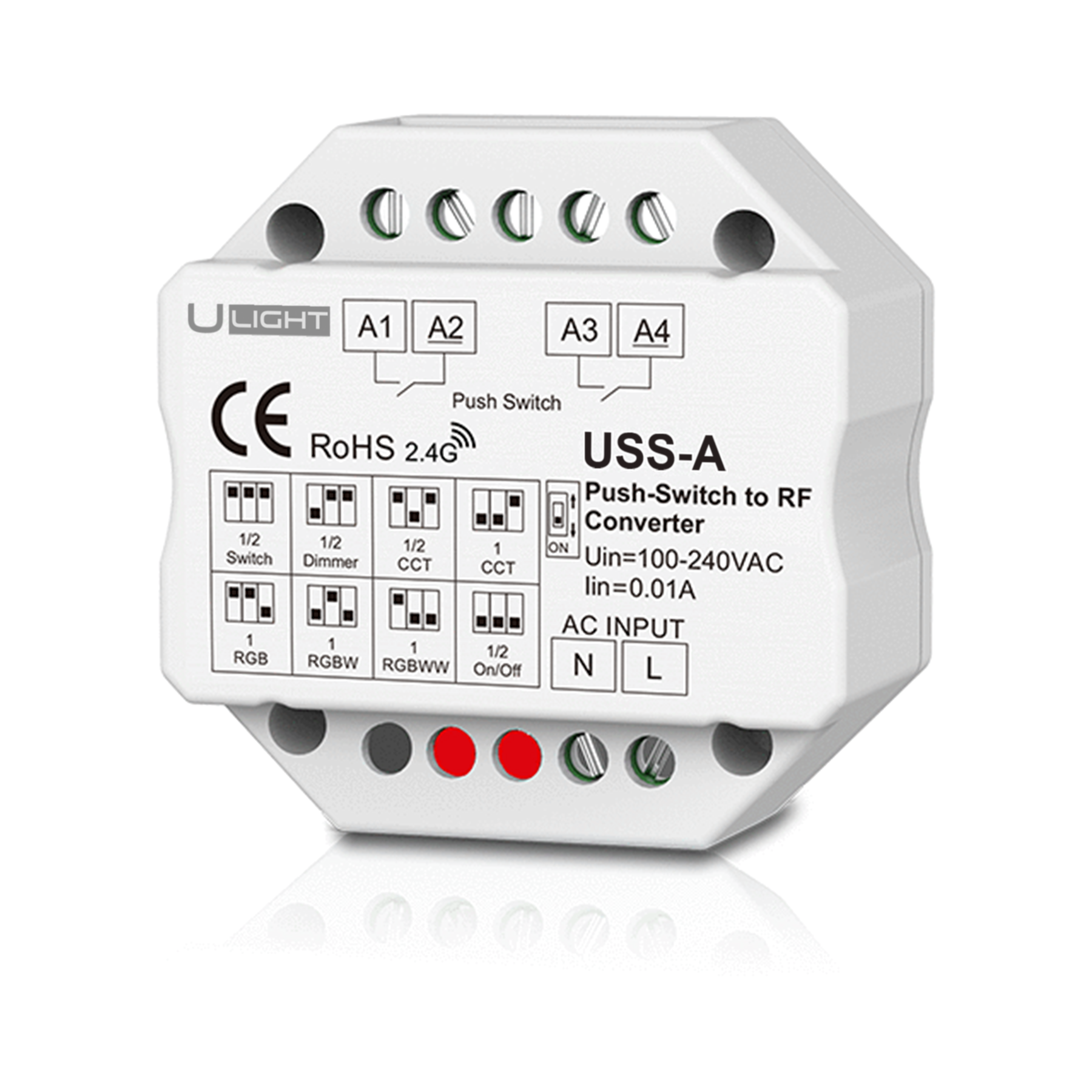 Usmart USS-A - RF Багатофункціональний конвертер для дзвінкової кнопки DIM, CCT, RGB, RGBW, RGB+CCT