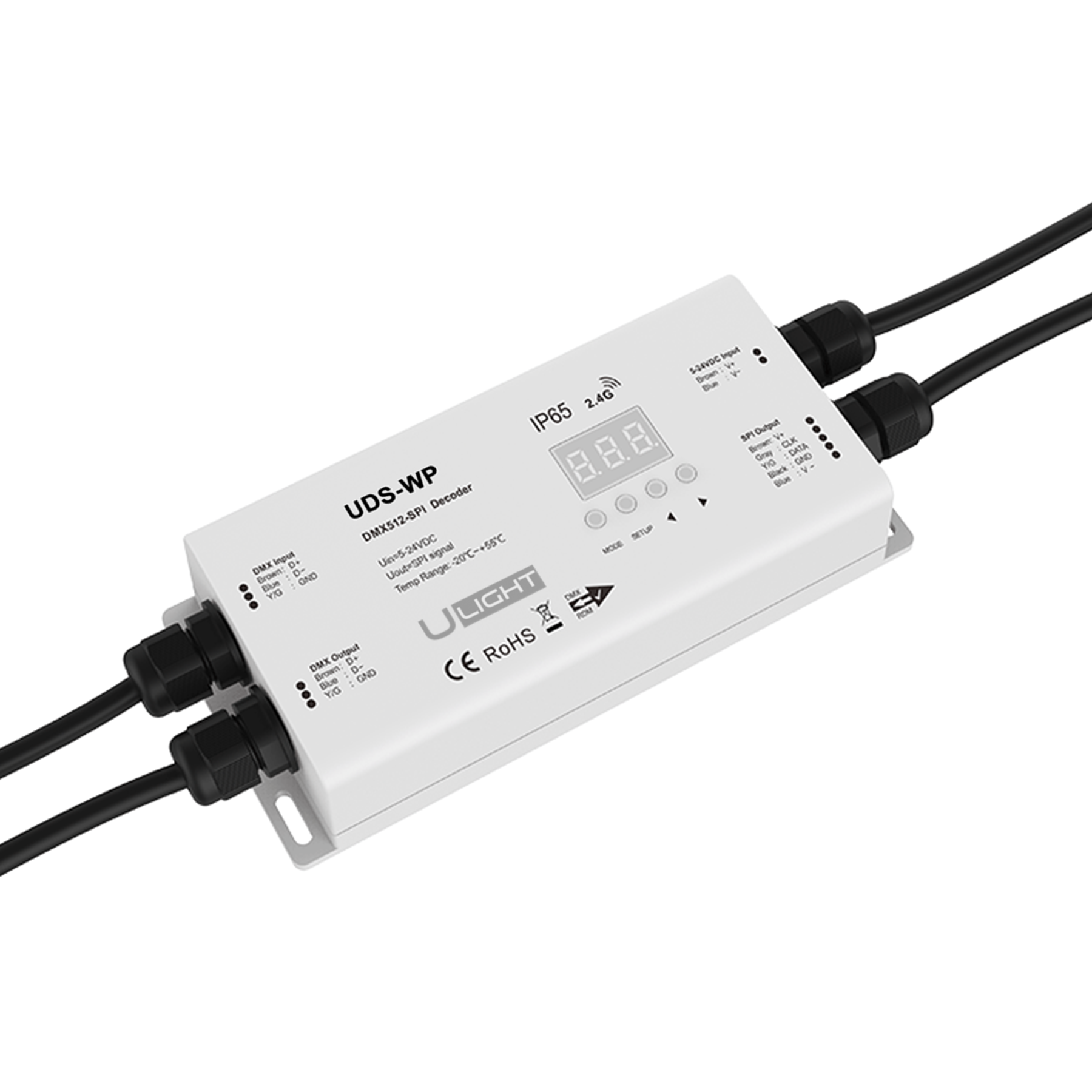 Usmart UDS-WP - DMX+RF IP65 контролер та декодер DMX512 в SPI - RGB, RGBW