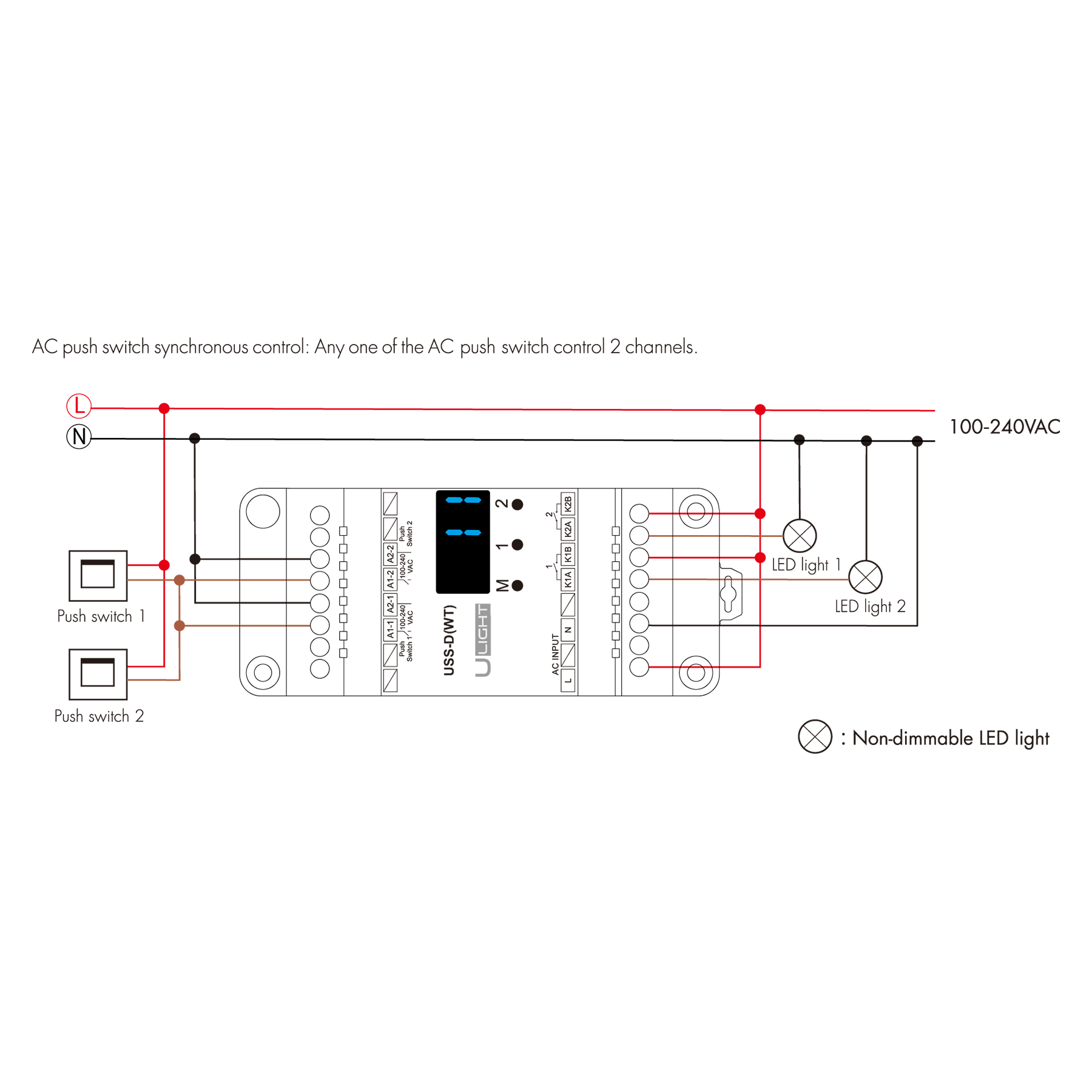 Usmart USS-D(WT) - WiFi+RF+Push Розумний двоканальний перемикач AC 100-240V з підтримкою WiFi, RF та Push-способу управління. - Зображення 7