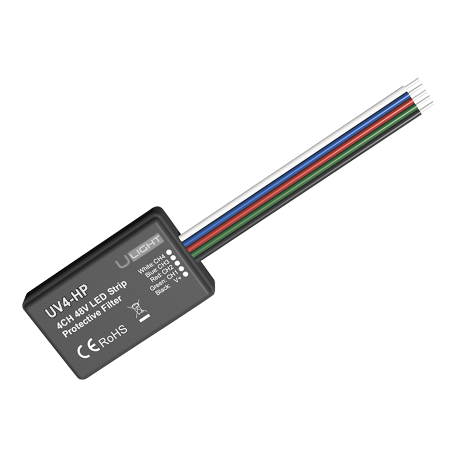 Usmart UV4-HP - Захисний фільтр для світлодіодної стрічки 4 канали 12-48 В - CCT, RGB, RGBW - Зображення 3
